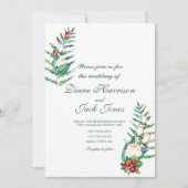 Rose und Berry Watercolor Stems Einladung (Vorderseite)