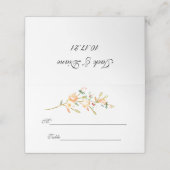 Rose und Berry Watercolor Stems Platzkarte (Außenseite Aufgefaltet)