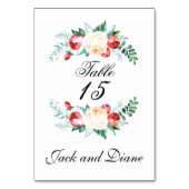 Rose und Berry Watercolor Stems Tischnummer (Rückseite)