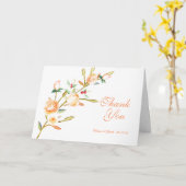 Rose und Berry Watercolor Stems Vielen Dank Karte (Gelbe Blume)