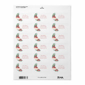 Rose und Berry Watercolor Stems Wedding Adressaufkleber (Vorne)