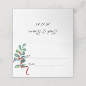 Rose und Berry Watercolor Stems Wedding Platzkarte (Außenseite Aufgefaltet)