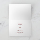 Rose und Berry Watercolor Stems Wedding Vielen Dan Karte (Innenseite)