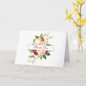 Rose und Berry Watercolor Stems Wedding Vielen Dan Karte (Gelbe Blume)