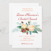 Rose und Berry Watercolor Stiems Dusche Einladung (Vorne/Hinten)