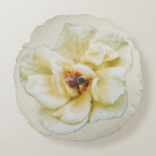 Rose und Biene Rundes Kissen