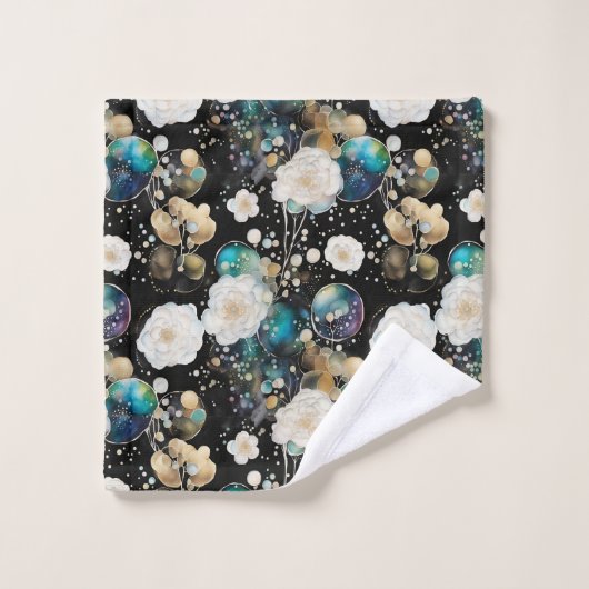 Rose und Blasen Abstrakt Badhandtuch Set (Waschlappen)