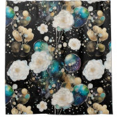 Rose und Blasen Abstrakt Duschvorhang (Vorderseite)