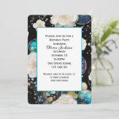 Rose und Blasen Abstrakt Geburtstagsparty Einladung (Stehend Vorderseite)