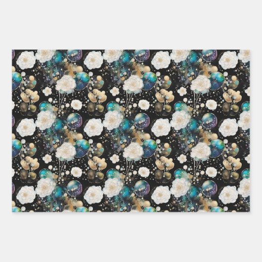 Rose und Blasen Abstrakt Geschenkpapier Set (Vorderseite 2)