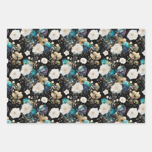 Rose und Blasen Abstrakt Geschenkpapier Set (Vorderseite)