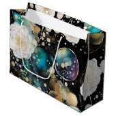 Rose und Blasen Abstrakt Große Geschenktüte (Vorderseite Schrägansicht)