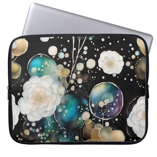 Rose und Blasen Abstrakt Laptopschutzhülle (Vorderseite)