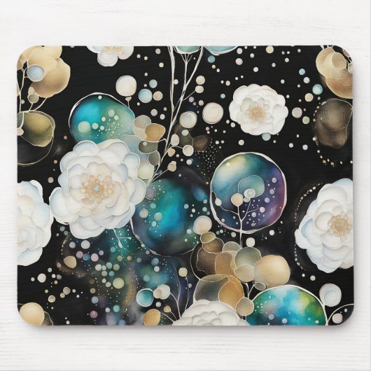 Rose und Blasen Abstrakt Mousepad (Vorne)