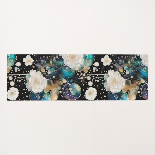 Rose und Blasen Abstrakt Yogamatte (Rückseite (Horizontal))
