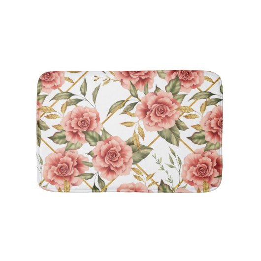 Rose und Blätter Badematte (Vorderseite)