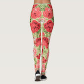 Rose und Blätter Blumenmuster Leggings (Rückseite)