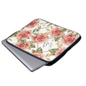 Rose und Blätter Laptopschutzhülle (Vorne Knopf)