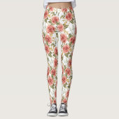 Rose und Blätter Leggings (Vorderseite)