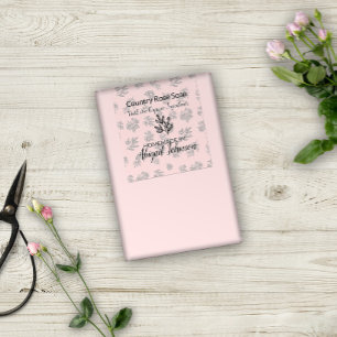 Rose und Blätter Pinsel Linie Handgemachte Seifenk Rechteckiger Aufkleber