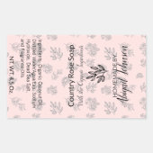 Rose und Blätter Pinsel Linie Handgemachte Seifenk Rechteckiger Aufkleber (Vorderseite)