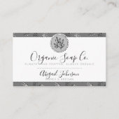 Rose und Blätter Schwarz/Grau Kunstvoll wandern Visitenkarte (Vorderseite)