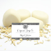 Rose und Blätter Schwarz/Grau Kunstvoll wandern Visitenkarte