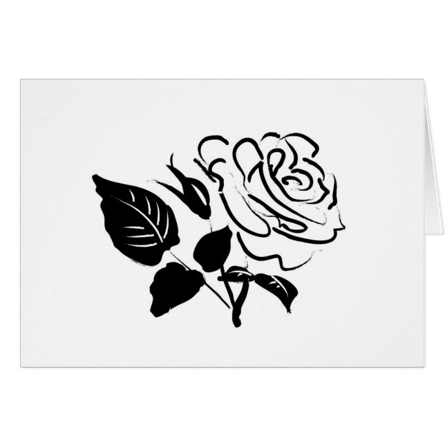 Rose und Blätter Skizze (Vorderseite (Horizontal))