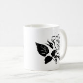 Rose und Blätter Skizze Kaffeetasse (VorderseiteRechts)