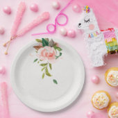 Rose und Blattwerk Pappteller (Party)