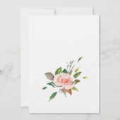 Rose und Blattwerk Save The Date (Rückseite)