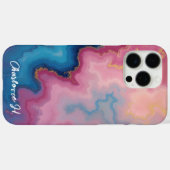 Rose und Blauer Agate Textur Case-Mate iPhone Hülle (Rückseite (Horizontal))