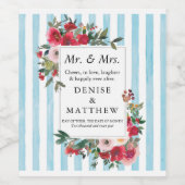 Rose und Blauer Spun Weinetikett (Einzelnes Label)