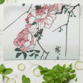 Rose und Blauer Vogel, Hiroshige, Ukiyo-e Geschirrtuch (Gefaltet)