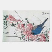 Rose und Blauer Vogel, Hiroshige, Ukiyo-e Geschirrtuch (Horizontal)