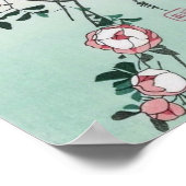 Rose und Blauer Vogel, Hiroshige, Ukiyo-e Poster (Ecke)