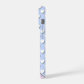 Rose und Blautöne, kundenspezifische Monogramme iPhone Hülle (Linke Seite)