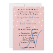 Rose und Blue Monogram Wedding Polka Dots