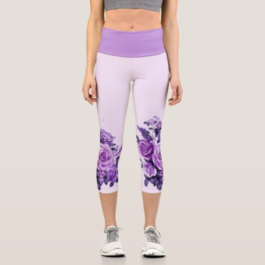 Rose und Blume Capri Leggings (Vorderseite)