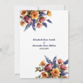 Rose und Blumen Hochzeit Einladung (Rückseite)