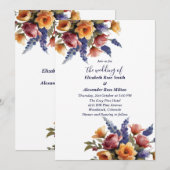 Rose und Blumen Hochzeit Einladung (Vorne/Hinten)