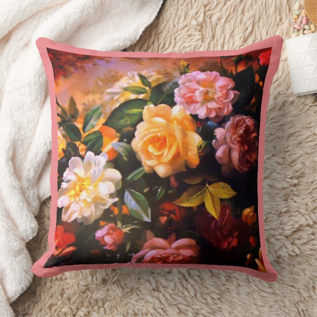 ROSE UND BLUMENTERE KISSEN (Decke)