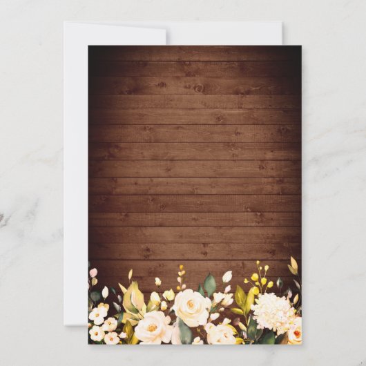 Rose und Blüten Einladung (Rückseite)