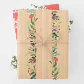 Rose und Border Stripe Assorpping Geschenkpapier Set (Beispiel)