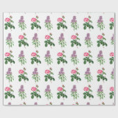 Rose und Botanische Lilac-Printwerbung Geschenkpapier (Flach)