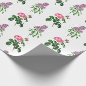 Rose und Botanische Lilac-Printwerbung Geschenkpapier (Ecke)