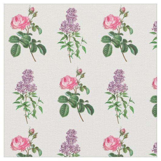 Rose und Botanische Lilac-Printwerbung Stoff (Nahaufnahme)