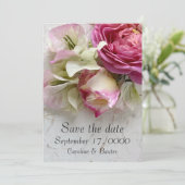 Rose und Bougainvillea Save The Date (Stehend Vorderseite)