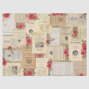 Rose- und Buchseiten - Themenpapier Seidenpapier