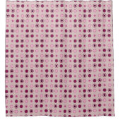 Rose und Burgundy Dots Duschvorhang (Vorderseite)